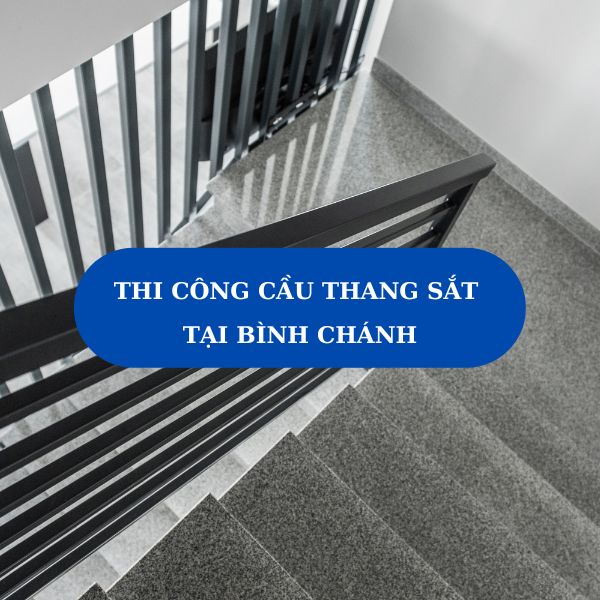 Thi công cầu thang sắt tại Bình Chánh