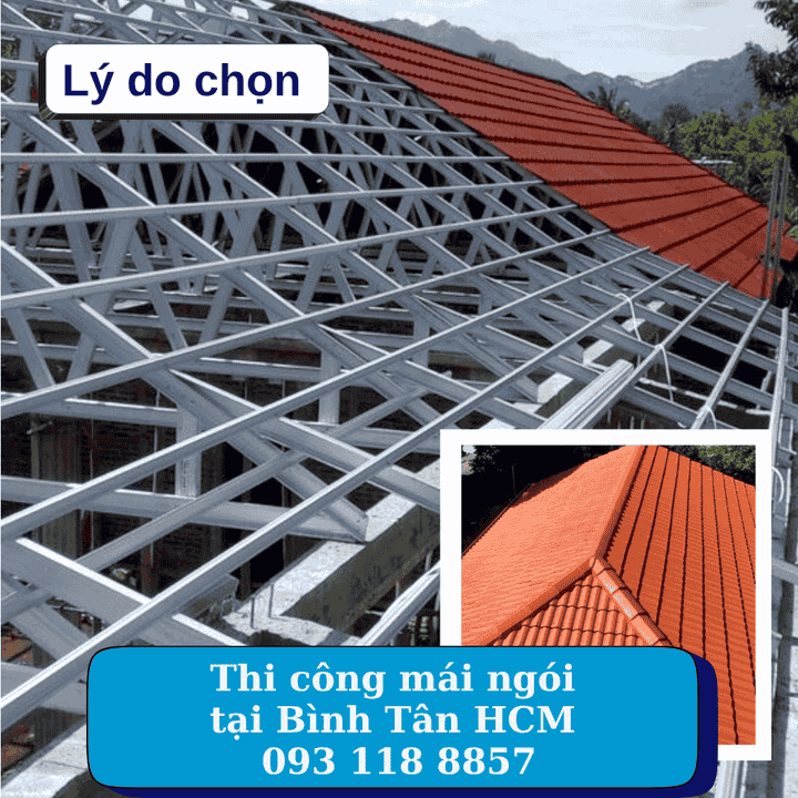Thi công mái ngói tại quận Bình Tân, TP. Hồ Chí Minh